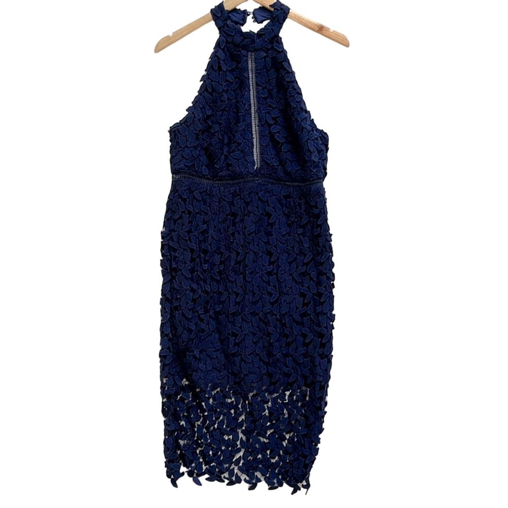 Bardot  Womens Halter Lace Dress in Navy Blue Size
